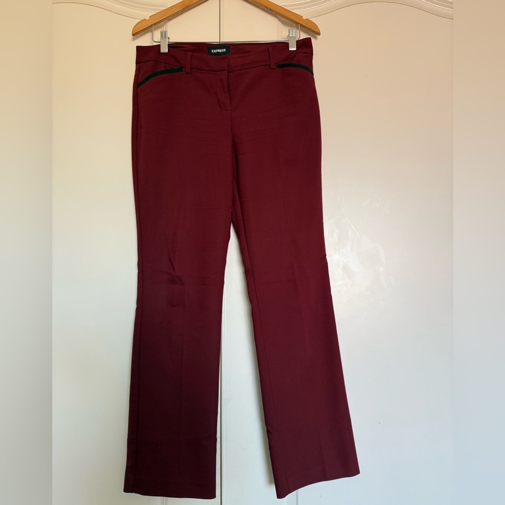 Express Editor Barely Boot Trousers – Burgundy w/ Black Trim (8R)